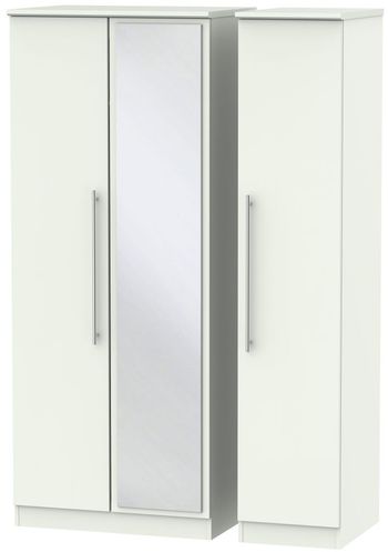 Sherwood Porcelain 3 Door 1 Mirror Triple Wardrobe