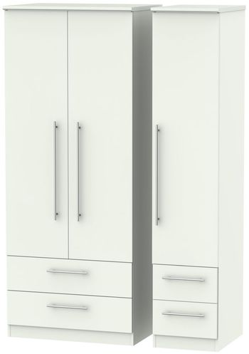 Sherwood Porcelain 3 Door 4 Drawer Triple Wardrobe
