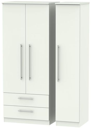 Sherwood Porcelain 3 Door LHF 2 Drawer Triple Wardrobe