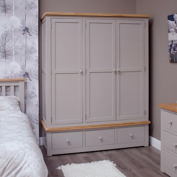 Diamond Painted 3 Door 3 Drawer Wardrobe