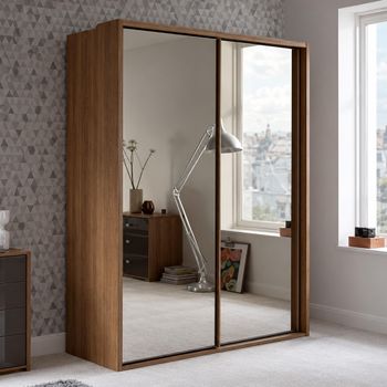 Sydney 2 Door Full Mirrored Oak Sliding Wardrobe