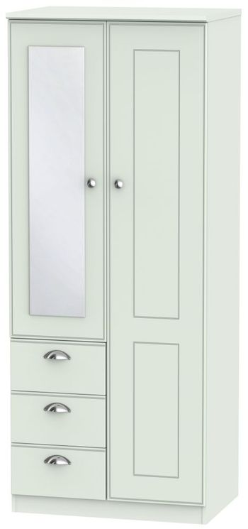 Victoria Grey 2 Door Combi 1 Mirror RHF 3 Drawer Wardrobe