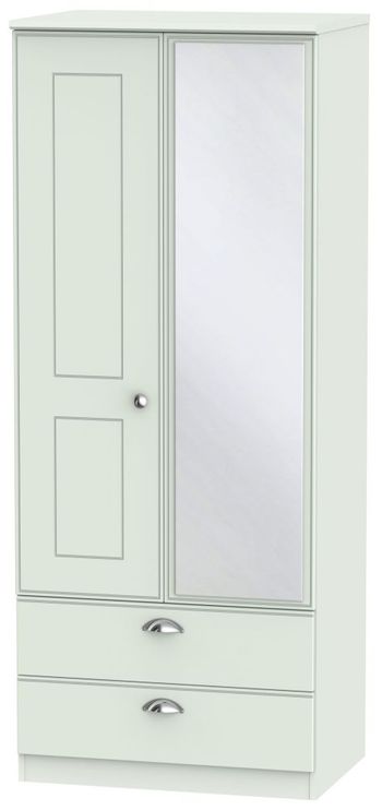 Victoria Grey 2 Door 1 Mirror Combi Wardrobe