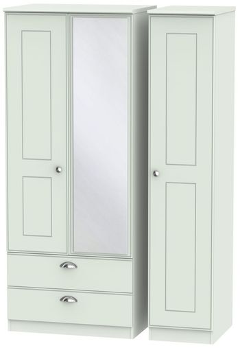 Victoria Grey 3 Door 1 Mirror LHF 2 Drawer Combi Wardrobe