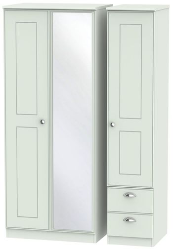 Victoria Grey 3 Door 1 Mirror RHF 2 Drawer Combi Wardrobe