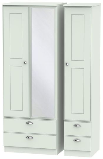 Victoria Grey 3 Door 1 Mirror Combi Tall Wardrobe