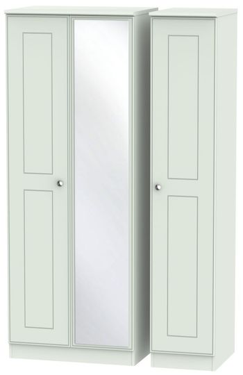 Victoria Grey 3 Door 1 Mirror Tall Triple Wardrobe