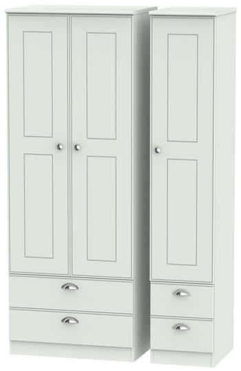 Victoria Grey 3 Door 4 Drawer Tall Triple Wardrobe