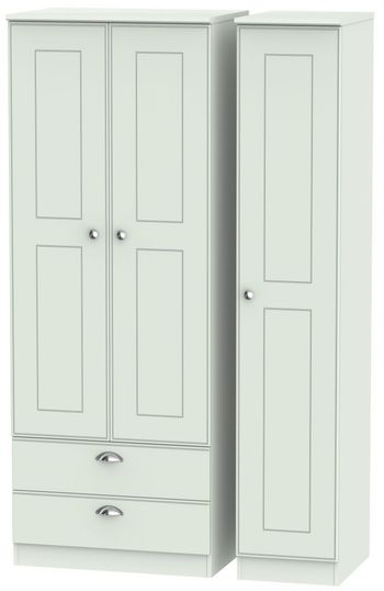 Victoria Grey 3 Door LHF 2 Drawer Tall Triple Wardrobe