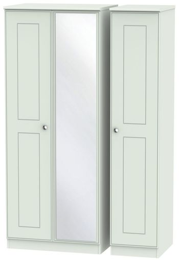 Victoria Grey 3 Door 1 Mirror Triple Wardrobe
