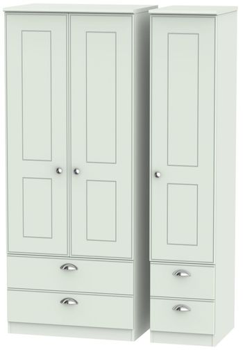 Victoria Grey 3 Door 4 Drawer Triple Wardrobe