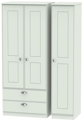 Victoria Grey 3 Door LHF 2 Drawer Triple Wardrobe