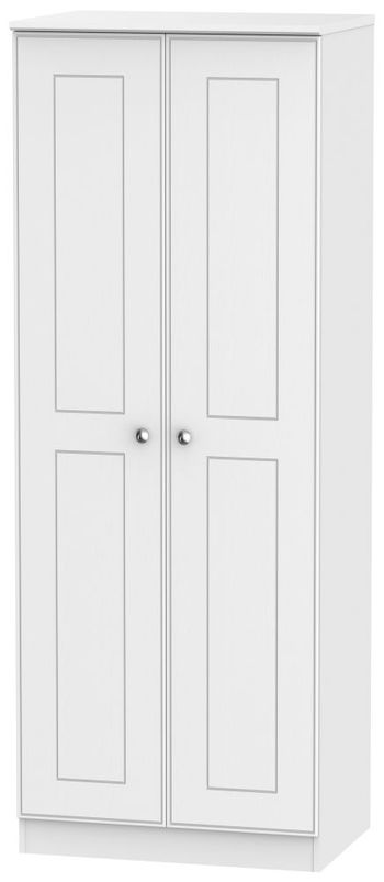 Victoria White 2 Door Tall Plain Wardrobe