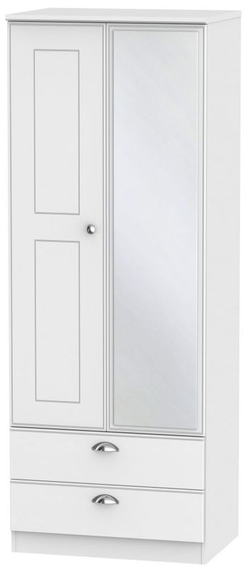 Victoria White 2 Door 2 Drawer Tall Triple Wardrobe