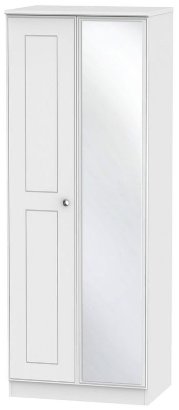 Victoria White 2 Door 1 Mirror Tall Wardrobe