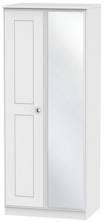 Victoria White 2 Door 1 Mirror Wardrobe