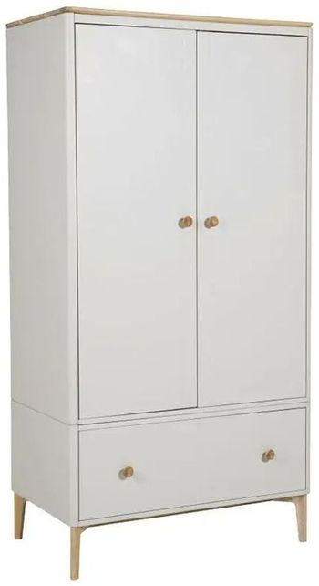 Marlow Cashmere Oak 2 Door 1 Drawer Wardrobe