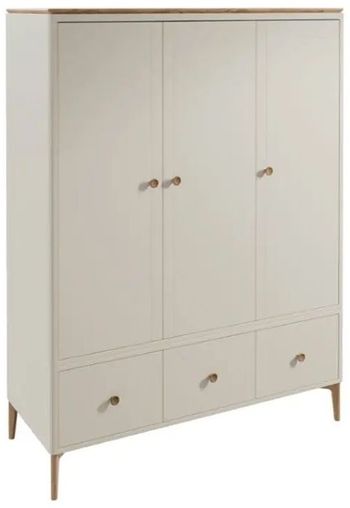Marlow Cashmere Oak 3 Door 3 Drawer Wardrobe