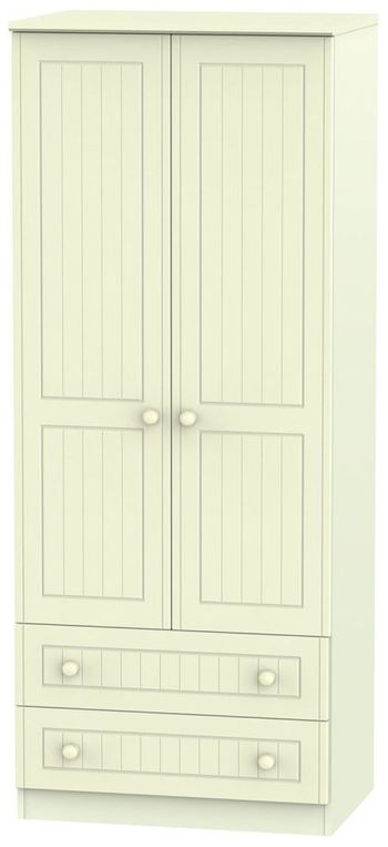 Warwick Cream 2 Door 2 Drawer Wardrobe