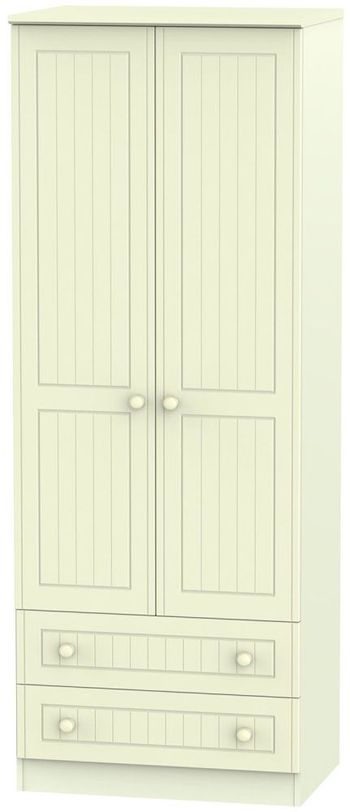 Warwick Cream 2 Door 2 Drawer Double Wardrobe