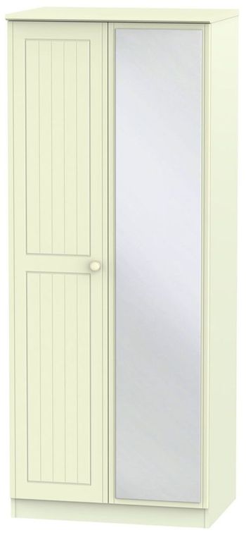 Warwick Cream 2 Door 1 Mirror Wardrobe