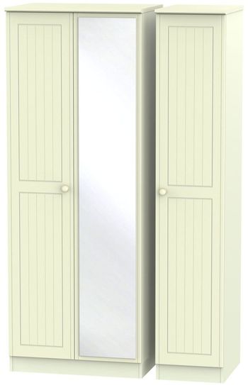 Warwick Cream 3 Door 1 Mirror Wardrobe