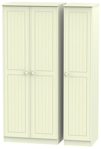 Warwick Cream 3 Door Triple Wardrobe