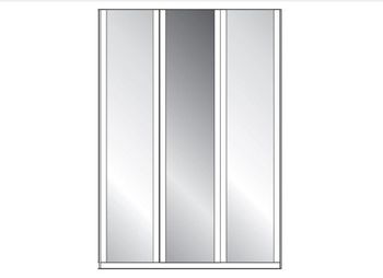 Berlin White Glass 3 Door with 1 Mirrored Door Wardrobe