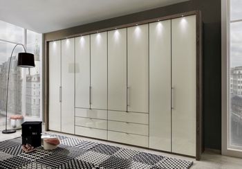 Loft Bi-Fold Panorama Glass Door Functional Wardrobe - Sizes Available
