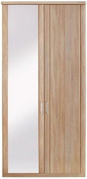Luxor 3+4 Rustic Oak 2 Door Mirror Lh Wardrobe