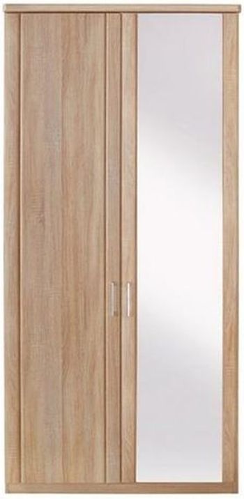 Luxor 3+4 Rustic Oak 2 Door Mirror Rh Wardrobe