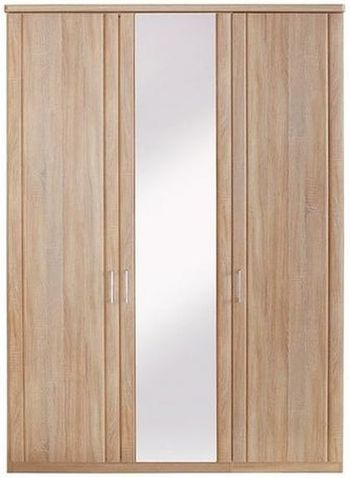 Luxor 3+4 Rustic Oak 3 Door Mirror Wardrobe