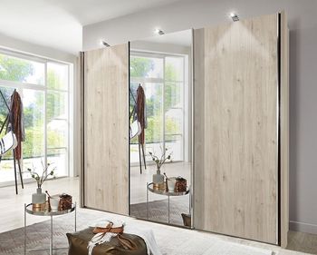 Miami2 Holm Oak 3 Door Mirror Sliding Wardrobe
