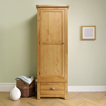 Woburn Rustic Oak 1 Door 1 Drawer Wardrobe