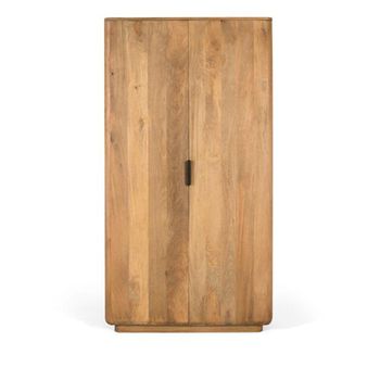 Wrenley Natural Mango Wood 2 Door Wardrobe