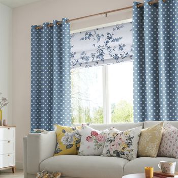 Cath Kidston Curtain Button Spot Blue