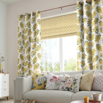 Cath Kidston Curtain Mimosa Flower Citrine