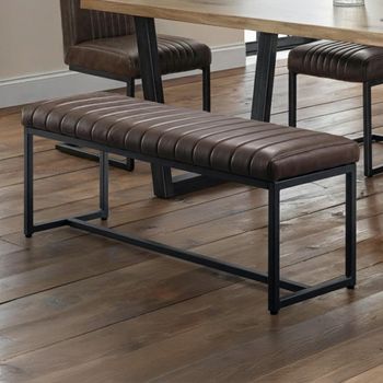Brooklyn Brown Faux Leather Dining Bench