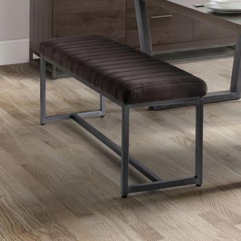 Brooklyn Charcoal Faux Leather Dining Bench