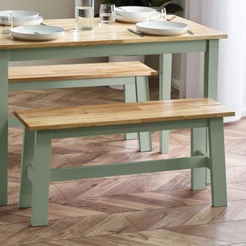 Linwood Sage Green and Natural Rubberwood Small Dining Bench