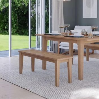Henley Oak and Rattan Dining Bench