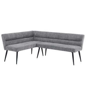 Monza Grey Fabric Corner Dining LHF Bench