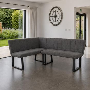 Bardo Charcoal Fabric Corner Bench
