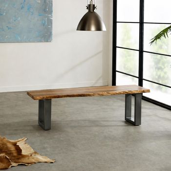 Baltic Dining 125cm Bench Live Edge Solid Acacia Wood