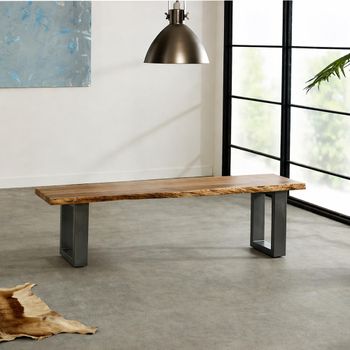 Baltic Dining 175cm Bench Live Edge Solid Acacia Wood