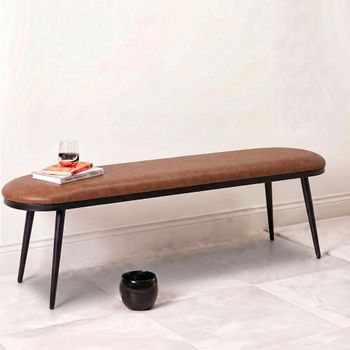 Ace Dining Bench Tan Brown Fabric