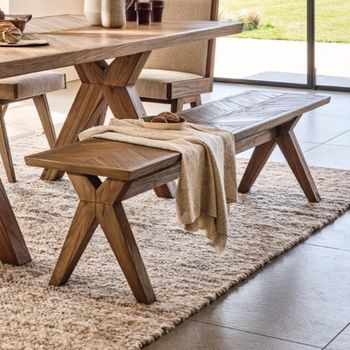 Sorrento Dining Bench Chevron Elm Wood
