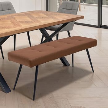 Fontana Dining Bench Tan Faux Leather