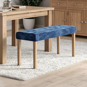 Addisyn Blue Fabric Large Dining Bench