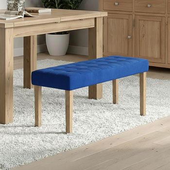 Addisyn Blue Fabric Small Dining Bench